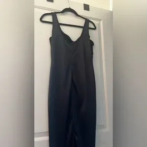PrettyLittleThing Dresses Black Satin Bustier Lace Insert Midi Dress Brand New With Tags Uk2us8 Poshmark